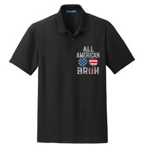 All American Bruh 4th Of July Boy Patriotic Dry Zone Grid Polo