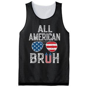 All American Bruh 4th Of July Boy Patriotic Mesh Reversible Basketball Jersey Tank