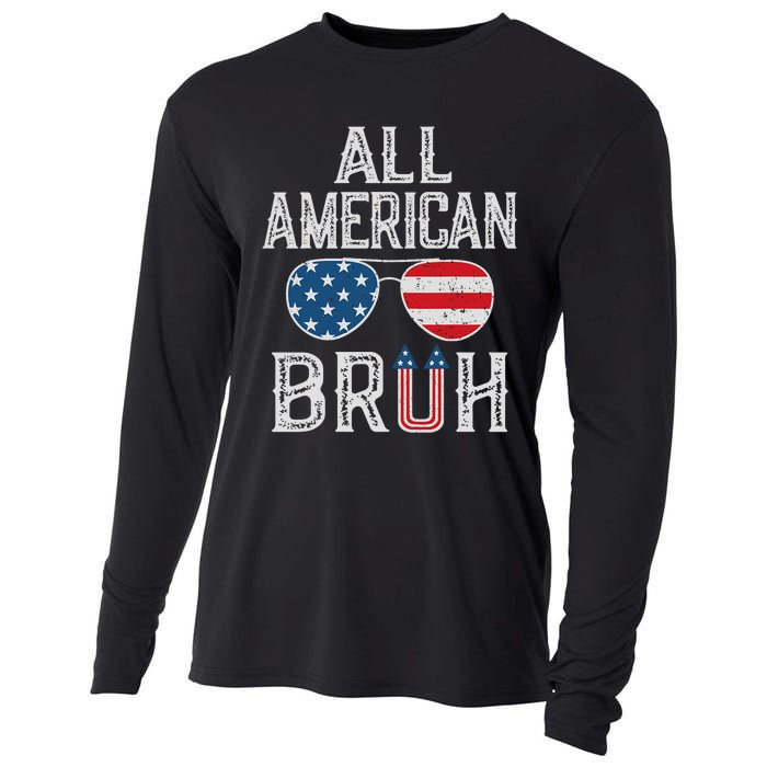 All American Bruh 4th Of July Boy Patriotic Cooling Performance Long Sleeve Crew