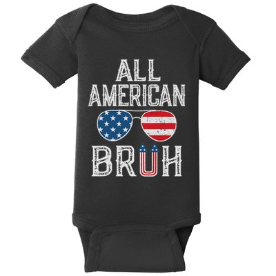 All American Bruh 4th Of July Boy Patriotic Baby Bodysuit