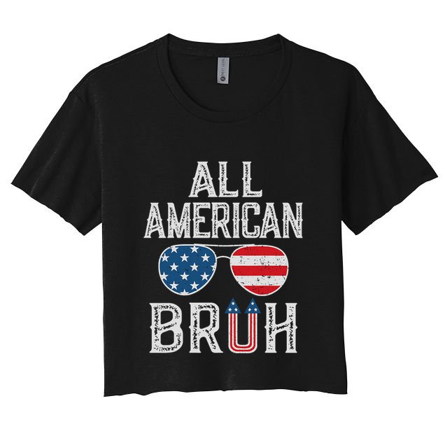 All American Bruh 4th Of July Boy Patriotic Crop Top