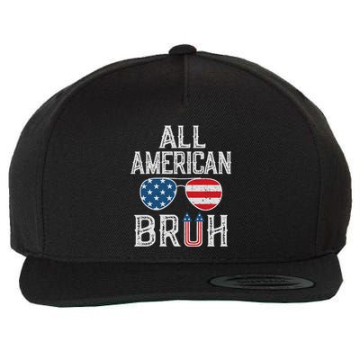 All American Bruh 4th Of July Boy Patriotic Wool Snapback Cap