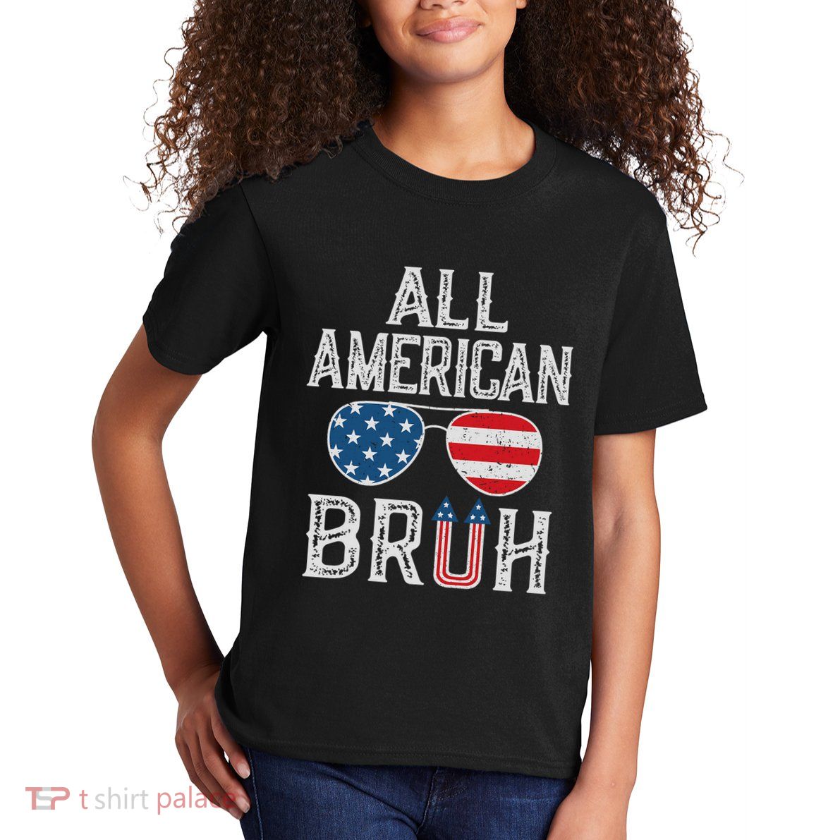 All American Bruh 4th Of July Boy Patriotic Kids T-Shirt