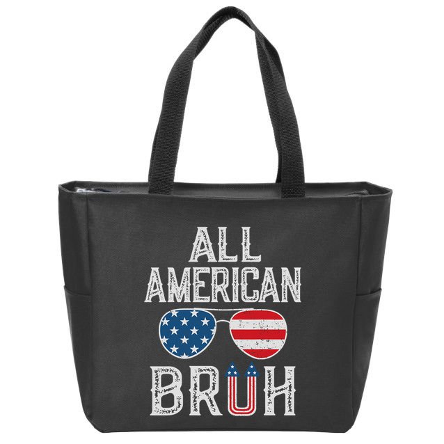 All American Bruh 4th Of July Boy Patriotic Zip Tote Bag