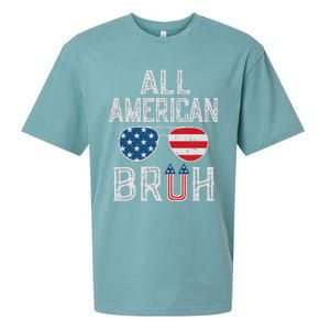 All American Bruh 4th Of July Boy Patriotic Sueded Cloud Jersey T-Shirt