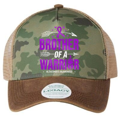 AlzheimerS Awareness Brother Of A Warrior Purple Ribbon Legacy Tie Dye Trucker Hat