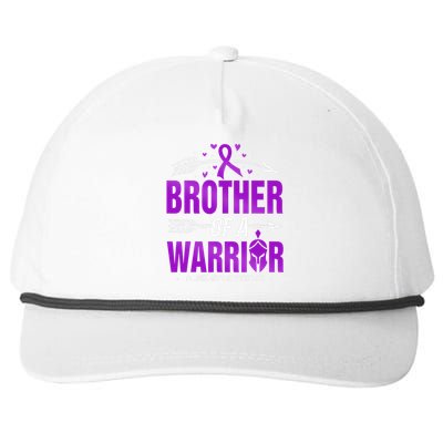 AlzheimerS Awareness Brother Of A Warrior Purple Ribbon Snapback Five-Panel Rope Hat