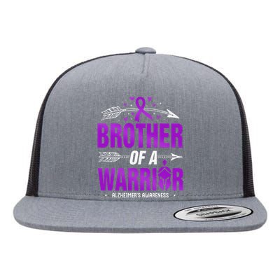 AlzheimerS Awareness Brother Of A Warrior Purple Ribbon Flat Bill Trucker Hat