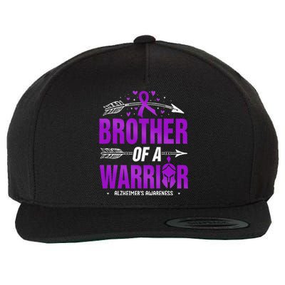 AlzheimerS Awareness Brother Of A Warrior Purple Ribbon Wool Snapback Cap