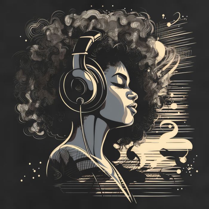 African American Black Headphones Music Graphic Cute Gift Beanie