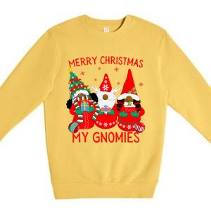 African American Black Gnomes Merry Christmas My Gnomies Gift Premium Crewneck Sweatshirt