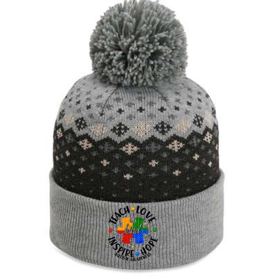 Autism Awareness Be Kind Teach Love Inspire Hope The Baniff Cuffed Pom Beanie