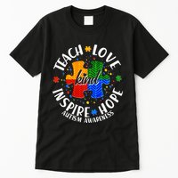 Autism Awareness Be Kind Teach Love Inspire Hope Tall T-Shirt