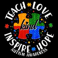 Autism Awareness Be Kind Teach Love Inspire Hope Tall T-Shirt