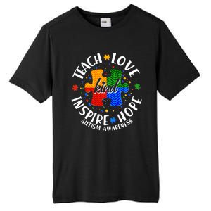 Autism Awareness Be Kind Teach Love Inspire Hope Tall Fusion ChromaSoft Performance T-Shirt