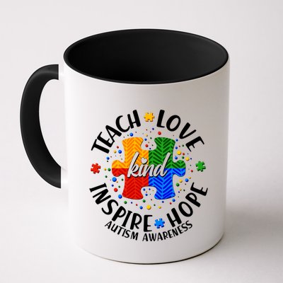 Autism Awareness Be Kind Teach Love Inspire Hope Mug