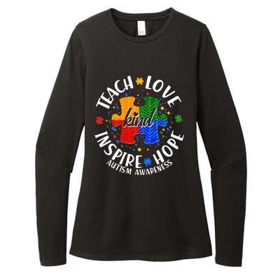 Autism Awareness Be Kind Teach Love Inspire Hope Womens CVC Long Sleeve Shirt