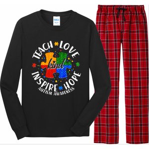 Autism Awareness Be Kind Teach Love Inspire Hope Long Sleeve Pajama Set