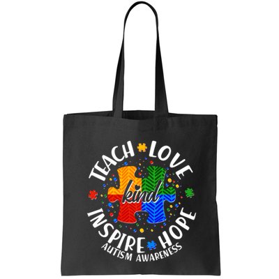Autism Awareness Be Kind Teach Love Inspire Hope Bag