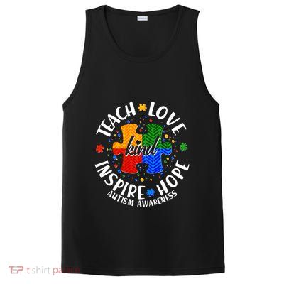 Autism Awareness Be Kind Teach Love Inspire Hope PosiCharge Competitor Tank