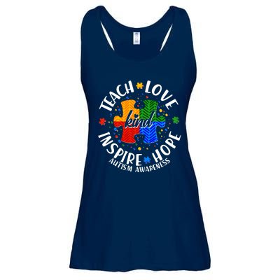 Autism Awareness Be Kind Teach Love Inspire Hope Ladies Essential Flowy Tank