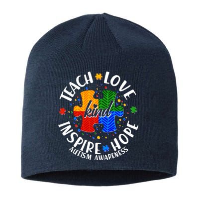 Autism Awareness Be Kind Teach Love Inspire Hope Sustainable Beanie