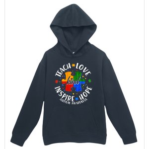 Autism Awareness Be Kind Teach Love Inspire Hope Urban Pullover Hoodie