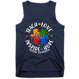 Autism Awareness Be Kind Teach Love Inspire Hope Tank Top