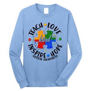 Autism Awareness Be Kind Teach Love Inspire Hope Long Sleeve Shirt