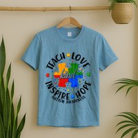 Autism Awareness Be Kind Teach Love Inspire Hope T-Shirt