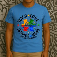 Autism Awareness Be Kind Teach Love Inspire Hope T-Shirt