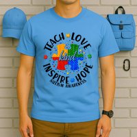 Autism Awareness Be Kind Teach Love Inspire Hope T-Shirt