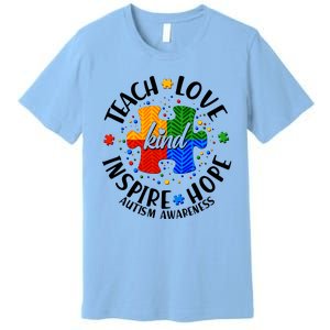 Autism Awareness Be Kind Teach Love Inspire Hope Premium T-Shirt