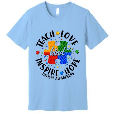 Autism Awareness Be Kind Teach Love Inspire Hope Premium T-Shirt
