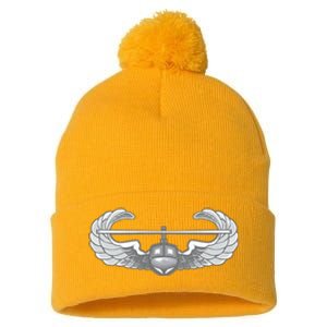 AIR ASSAULT BADGE US ARMY HELICOPTER WINGS Pom Pom 12in Knit Beanie