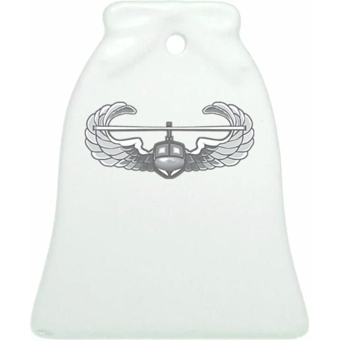 AIR ASSAULT BADGE US ARMY HELICOPTER WINGS Ceramic Bell Ornament