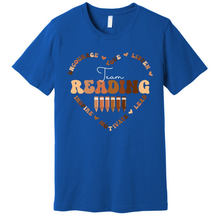 Afro African Black History Month Team Reading School Heart Cute Gift Premium T-Shirt