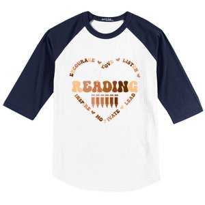 Afro African Black History Month Team Reading School Heart Cute Gift Baseball Sleeve Shirt