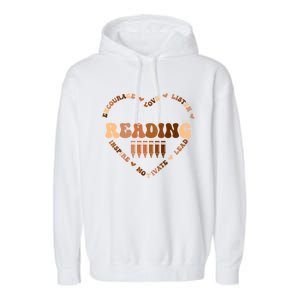 Afro African Black History Month Team Reading School Heart Cute Gift Garment-Dyed Fleece Hoodie