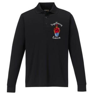 African American Baseball Mom Sagittarius Queen Zodiac Sign Cute Gift Performance Long Sleeve Polo