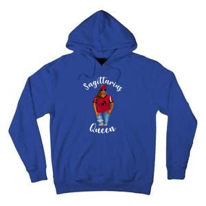 African American Baseball Mom Sagittarius Queen Zodiac Sign Cute Gift Tall Hoodie