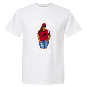 African American Baseball Mom Sagittarius Queen Zodiac Sign Cute Gift Garment-Dyed Heavyweight T-Shirt