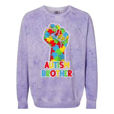 Autism Awareness Brother Acceptance Men Support Love Colorblast Crewneck Sweatshirt