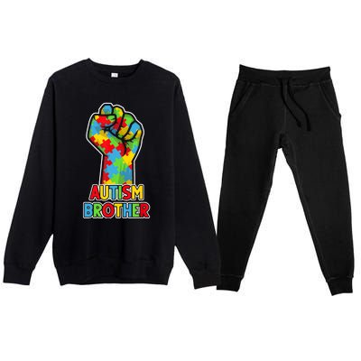 Autism Awareness Brother Acceptance Men Support Love Premium Crewneck Sweatsuit Set