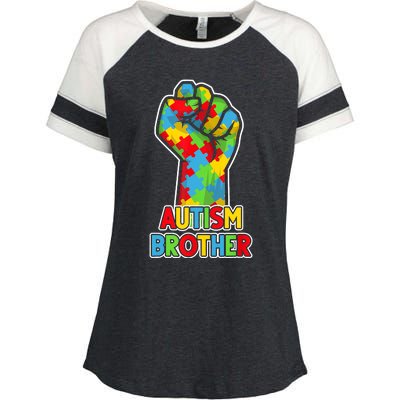 Autism Awareness Brother Acceptance Men Support Love Enza Ladies Jersey Colorblock Tee