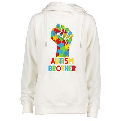 Autism Awareness Brother Acceptance Men Support Love Womens Funnel Neck Pullover Hood