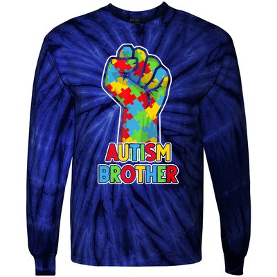 Autism Awareness Brother Acceptance Men Support Love Tie-Dye Long Sleeve Shirt