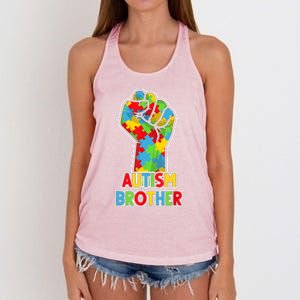 Autism Awareness Brother Acceptance Men Support Love Women's Knotted Racerback Tank