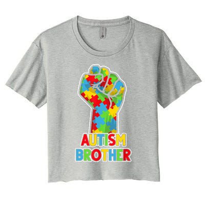 Autism Awareness Brother Acceptance Men Support Love Women's Crop Top Tee