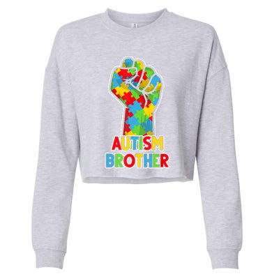 Autism Awareness Brother Acceptance Men Support Love Cropped Pullover Crew